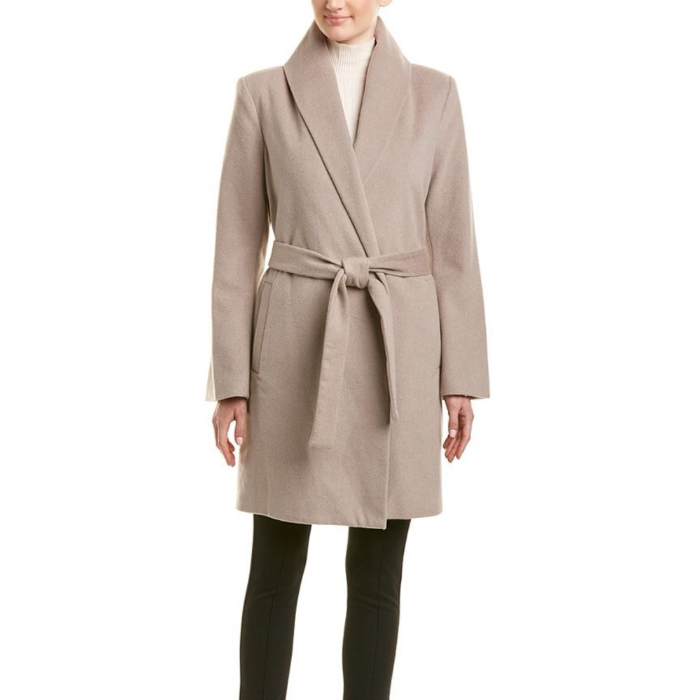 T Tahari Gabrielle Coat in Brown Sugar